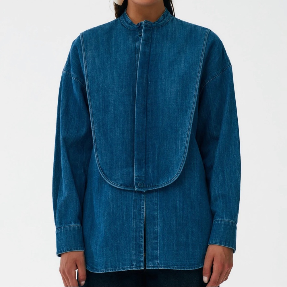 Tibi Blue Denim Top